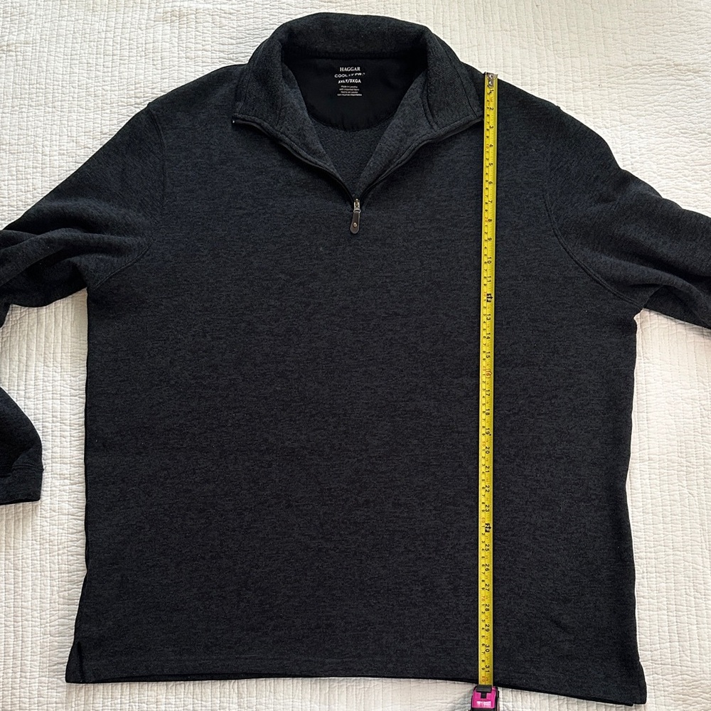 Haggar Men's Dark Grey Zip-Up Sweater big and tall 3xlt. - Picture 5 of 6